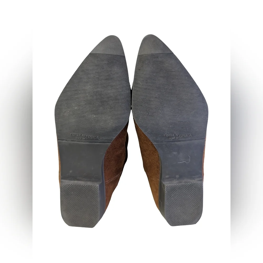 Vintage Brown Suede Western Boho Boots | Metal Toe Caps | Made In Canada | 6/6.5 - Picture 5 of 8